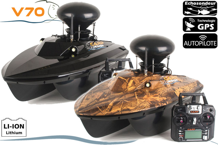 Carp Design  Bateau Amorceur V70 Echo GPS